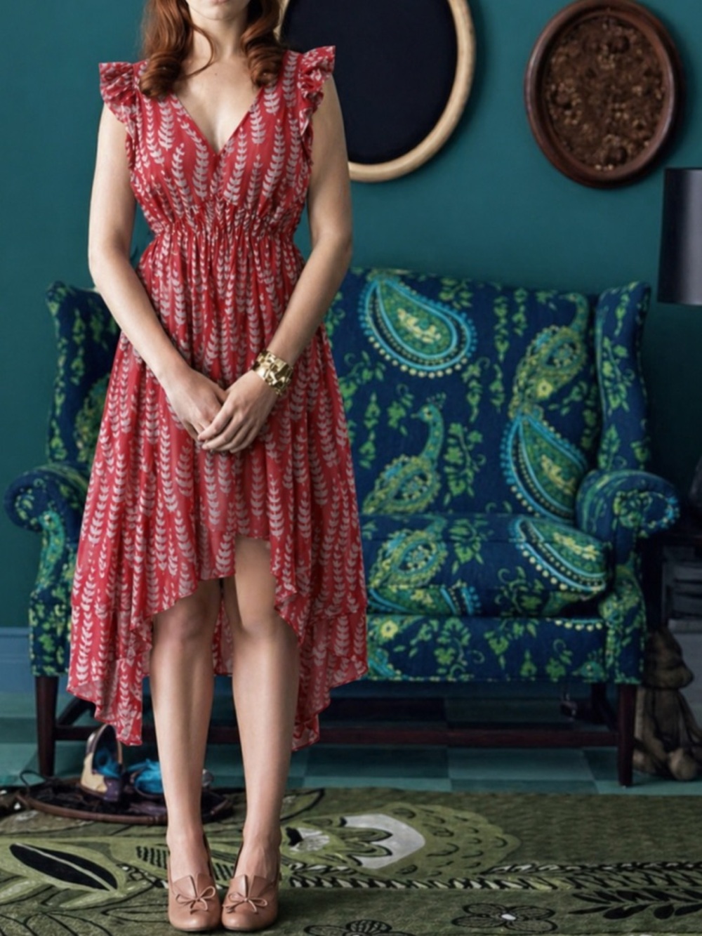 ⭐️ BLUE TASSEL: Poly Red Dress